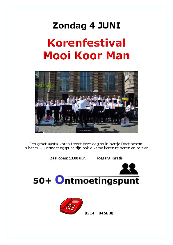 Korenfestival Doetinchem met Mooi Koor Man