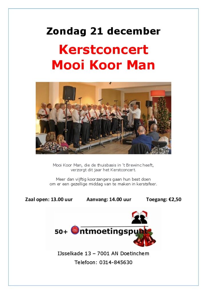 Kerstconcert MooiKoorMan